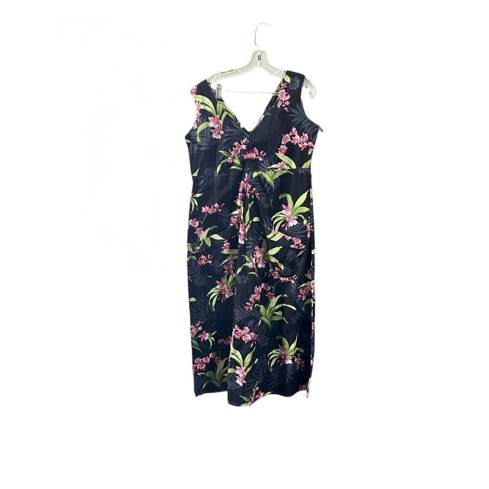 VTG Key Lime Pie size L 100% cotton Hawaiian floral dress.